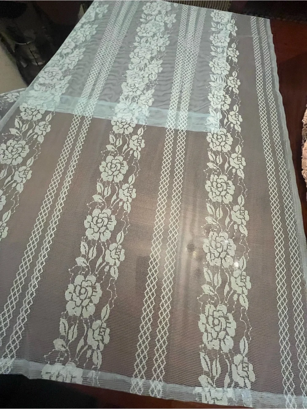 Light Blue Sheer Mesh Fabric Panel/ Curtain (2)